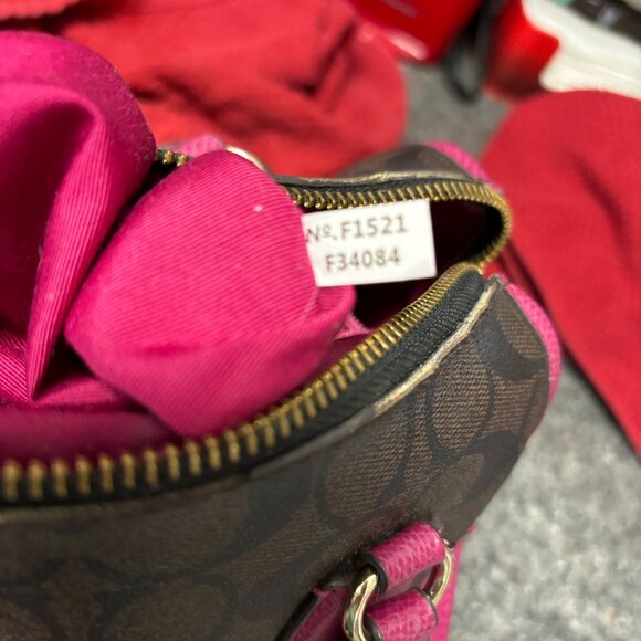 Coach Pink and Brown Satchel Bag with Wallet - Picture 4 of 15